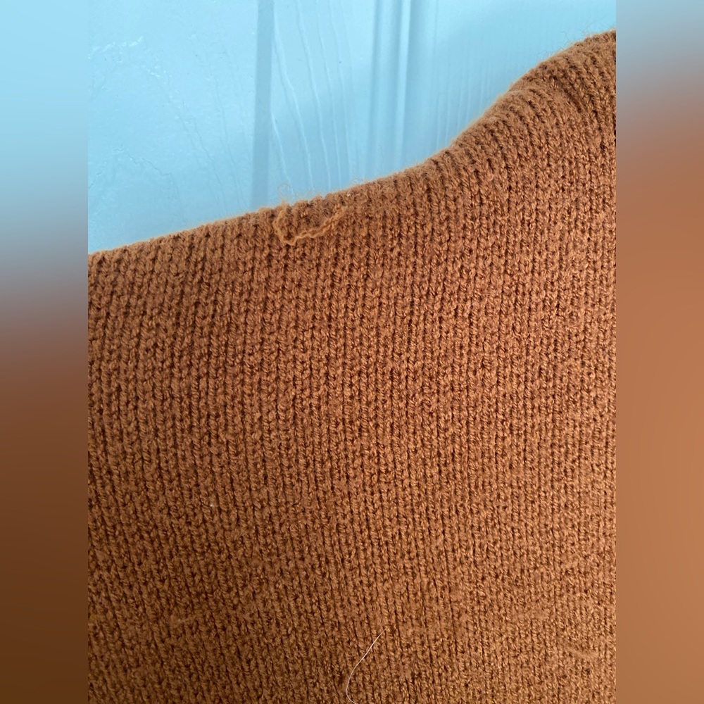 Lulu's Rust Cable Knit Open-Front Cardigan - Picture 11 of 16